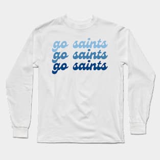 Go Saints Blue Retro Gradient - Siena Heights University Long Sleeve T-Shirt